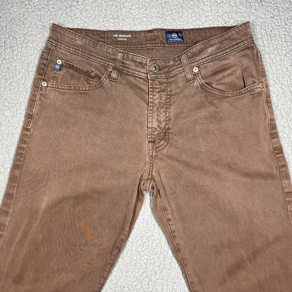 AG Adriano Goldschmied The Graduate Tailored Leg Brown Pants 1174SUD-DEB 32x32